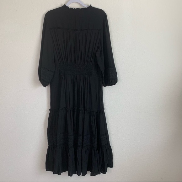 Starling Reine black embroidered bloom LS maxi dress - Picture 3 of 10